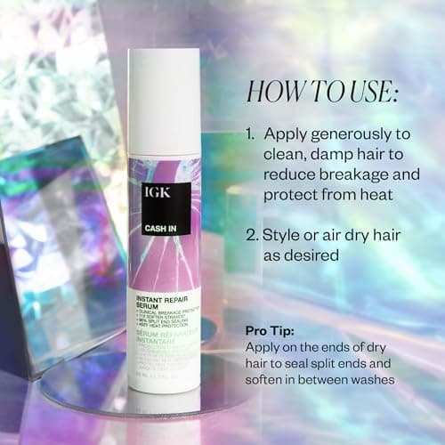 IGK CASH IN Instant Repair Serum | Helps Repair Damage, Protect Against Breakage and Heat | Seals Split Ends for a Softer, Smoother Finish | 1.7 Oz view 5