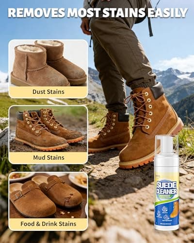 Jevvu Suede Shoe Cleaner, Suede Cleaning Kit with Brush & Towel for Suede, Nubuck, Leather, Boots, Trainer view 3