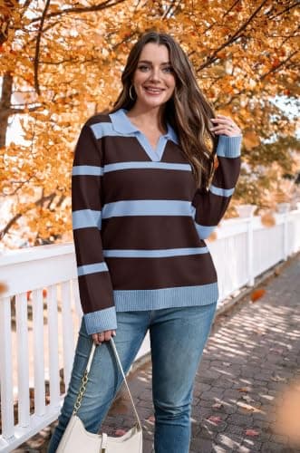 Sweaters for Women Business Casual Fall Outfits 2026 Long Sleeve Basic Tops view 4