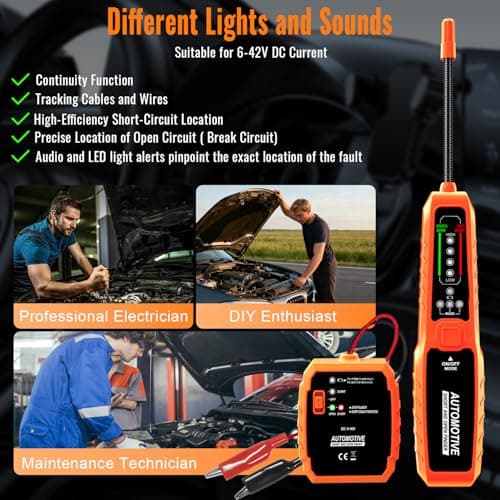 ATDIAG Automotive Wire Tracer, 6–42V DC Open & Short Circuit Tester with Fuse, Circuit Tracer/Fault Probe Tester/Electrical Tester for Cars, Trucks, Motorcycles view 2