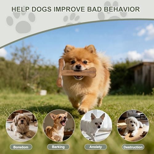 JoviQ Dog Chew Toy for Aggressive Chewers T-Shaped Tough Dog Bone Toys for Small Medium Large Breed to Keep Them Busy (Small-Under 20LBS, Bacon Flavored) view 6