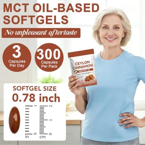 Tiuedu Ceylon Cinnamon Softgels with MCT Oil, 2Pack | Antioxidant & Digestive Wellness Support view 5