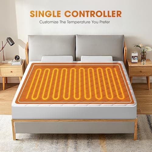Heated Mattress Pad Twin XL Size,Electric Mattress Pad with Preheat Functions, Bed Warmer with 12 Heat Settings Controller & 1-12 Hours Auto Shut Off, Machine Washable(39"x80",White) view 3