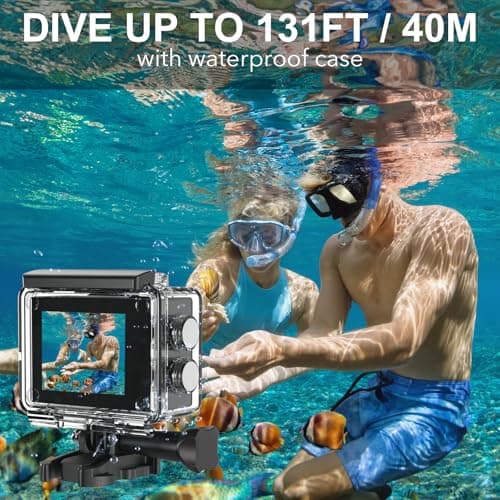 4K Action Camera with 64GB Card 20MP EIS WiFi 131FT Underwater Camera view 6