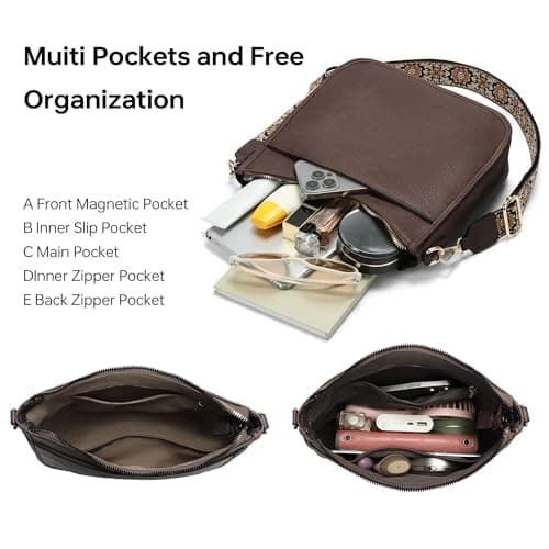 GEMIU Crossbody Bags for Women Hobo Travel Work Crossbody Purse with Adjustable Wide Strap view 4