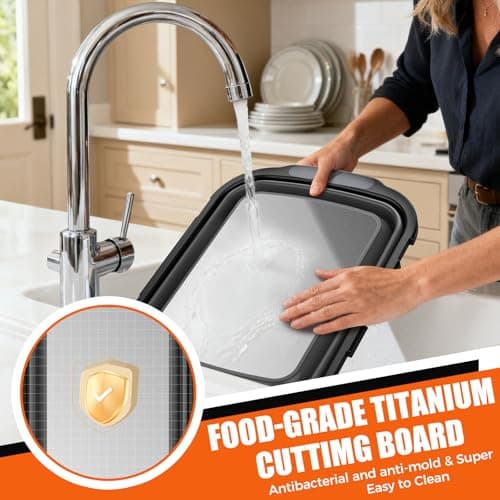Collapsible BBQ Prep Tubs with Titanium Cutting Board, Large-Capacity（5.3Gal/20L）Foldable Cutting Board, with Locking Lid, Strong Sealing and Leak-Proof Design. Suitable for Kitchen and Outdoor. view 6
