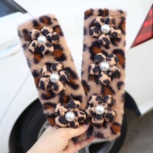 Leopard Seat Belt Shoulder Pads, 2-Pack, Soft Comfortable Shoulder Protectors for Women and Girls, Car Interior Accessories view 5