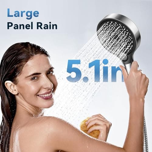 Filtered Shower Head with Handheld, High Pressure Shower Head with Filters, 3 Modes Water Softener Shower Head with Detachable Filters, Reduce Dryness on Skin and Hair, Premium Chrome view 2