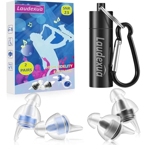 Laudexua High Fidelity Concert Ear Plugs, 2 Pairs Ear Protection Musician Earplugs for Concerts, Music Festival, Motorcycle, and Other Noise Reduction Events — image 1