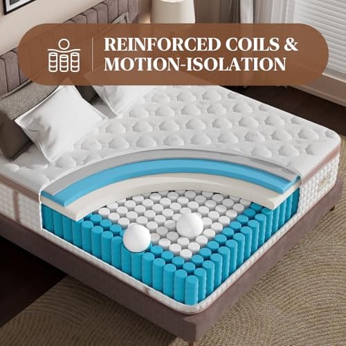RRESTA Queen Mattress 14 Inch, Extra Firm Orthopedic Hybrid Mattresses in a Box for Spinal Alignment & Back Pain Relief, Motion Isolation, CertiPUR-US & Fiberglass-Free, 365-Night Trial view 3