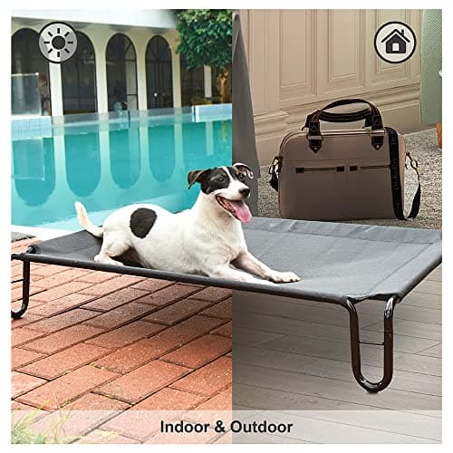 pettycare Outdoor Elevated Dog Bed Cot, Raised Dog Cots Beds, No Screws, Stable Frame & Durable Supportive Teslin Recyclable Mesh, Breathable, Indoor and Outside Pet Beds, Fits up to 40 lbs view 5