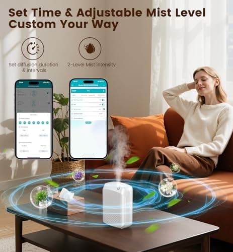 XEITIN Waterless Essential Oil Diffuser 3000 Sq.Ft Coverage for Large Home Hotel Office, 400ml Cold Air Scent Machine, Bluetooth App Control, No-Noise Aroma Diffuser Wall Mount Gift for Mom for Her view 4