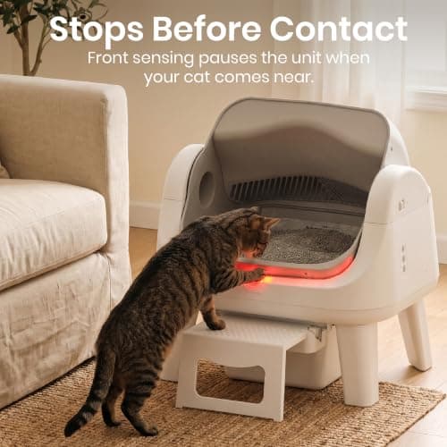 Automatic Cat Litter Box, Self Cleaning Litter Box, Open Top, 3 Buttons | Open-top design with 3-button control for simple operation view 6