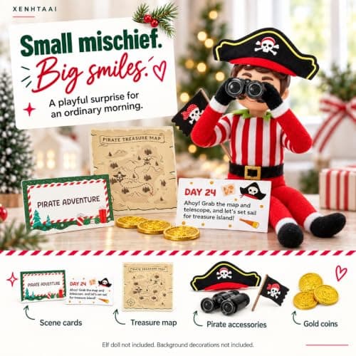 Elf Kit 24 Days of Christmas 2026 with 24 Daily Surprise Scenes & Accessories include Clothes Elf Adventure Starter Kit Countdown for Christmas Holiday Props Decoration Gift ideals (Elf Not Included) view 4
