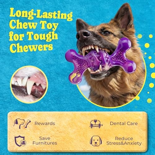 Kseroo Dog Toys for Aggressive Chewers: Larger Size, Weighing 400g, 2 Pack Tough Dog Toy for Medium & Large Dogs Weighing 30-120 lbs, Indestructible Dog Chew Toys view 3