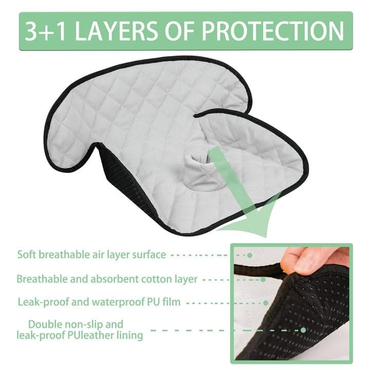 MOOB Waterproof Car Seat Protector - Potty Training Liner for Baby & Toddler, Machine Washable Piddle Pad with Anti-Slip Backing, Universal Fit for Infant Car Seat & Stroller (Grey) view 4