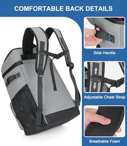 Cooler Backpack 2 Insulated Compartments Leak Proof Beach Coolers Back Pack Waterproof Cooler Bag for Hiking, BBQ Camping, Picnic, Fishing (25L, 36 Cans) view 6