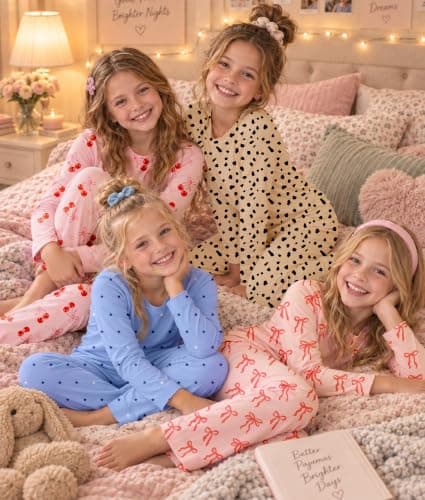 Petite&Me Viscose from Bamboo Girls Pajamas, 2PC Long Sleeve Set, Size 6-14 view 4