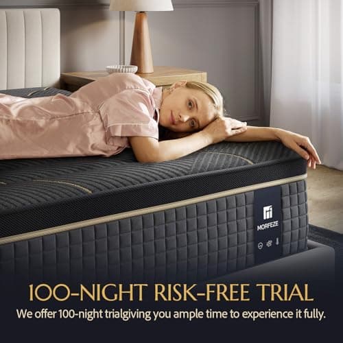 MORFEZE Queen Mattress in A Box 12 Inch Hybrid Mattresses Medium Firm with Cooling Gel, Memory Foam and Pocket Spring, Fiberglass Free & Motion Isolation, Pressure Relief for Silent Sleep view 6
