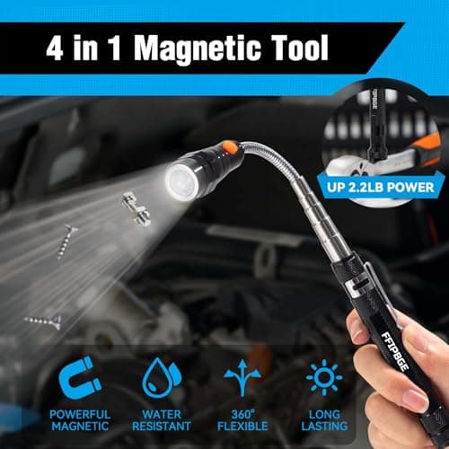Magnet Pickup Tool with Telescoping Magnetic Flashlight and 6 in 1 Multitool Pen with Rulers, Bubble Level, Screwdrivers, Ballpoint, Valentines Day Gifts for Him Adults, Birthday Gifts for Him view 6