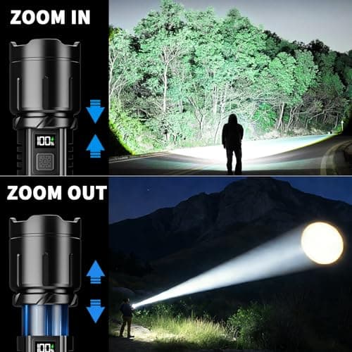 KNIBO Rechargeable Flashlight 99000 High Lumens, LED Super Bright Flash Light, Tactical Flashlights with LCD Power Display, 6 Modes, Waterproof, Brightest Flashlight for Emergencies Camping view 4