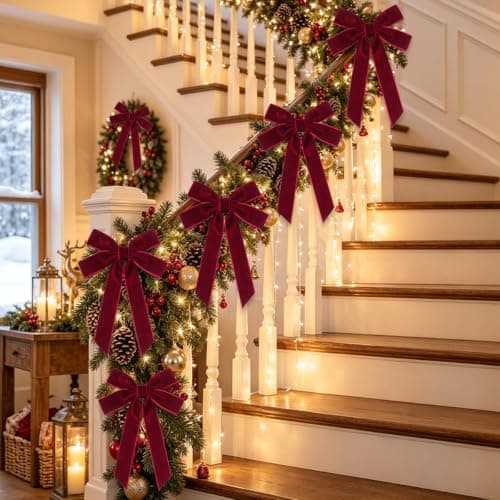 BAOXUE Velvet Bows for Christmas Tree view 3