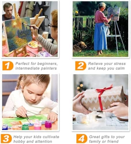 Axquilon 3 Packs Paint by Numbers Kit for Adults - National Park Adult Paint by Number Kits on Canvas, Easy Adults' Paint-by-Number Kits for Gift Home Wall Decor 12x16in view 4
