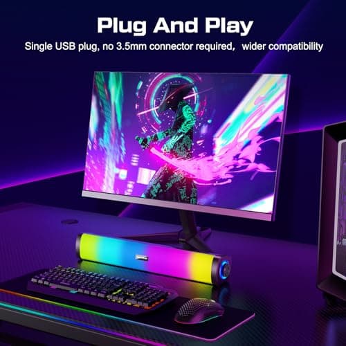 OFFSIR Computer Speakers for Desktop, Gaming Speakers with Touch Lights PC Speakers with Surge Clear Sound, USB Powered for Computer Desktop PC Laptop Monitor view 6