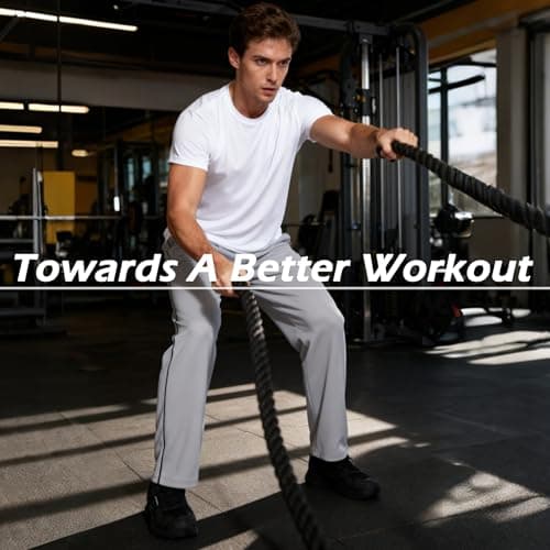 SACUIMAN 3 Pack Mens Athletic Sweatpants with Zipper Pockets,Workout Gym Running Jogging Training Pants for Men view 2