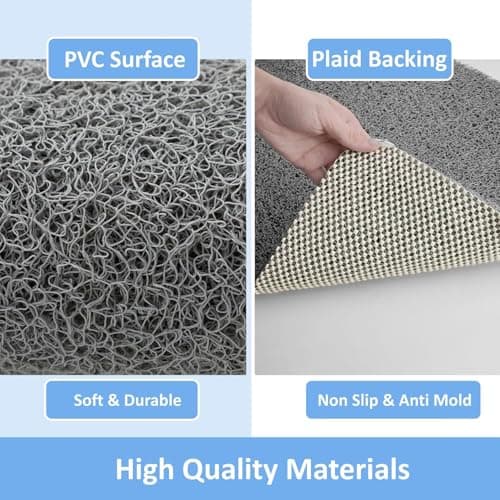 LYGLIGH Square Shower Mat, 24''X24'' Super Non Slip Shower Mats for Inside Shower, Soft PVC Loofah Bath Mat Without Suction Cups for Tub, Quick-Dry, Easy Clean Bathroom Floor Accessories, Grey view 3