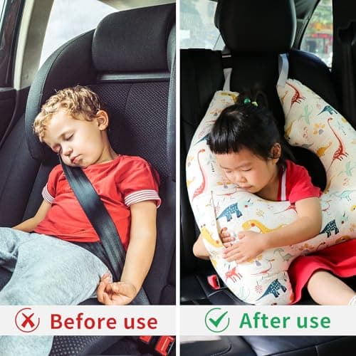 Car Pillow for Kids,H-Shape Travel Pillow for Child Sleeping Neck Shoulder Support Car Seat Pillow A Sleeping Artifact Suitable for Road Trips of Adults and Children Travel Pillow for Kids view 3