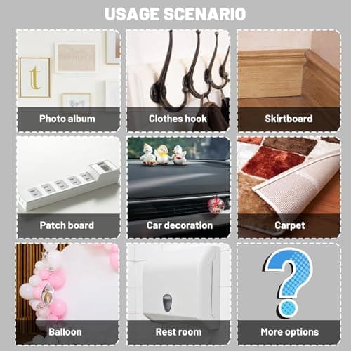 dosun Double-Sided Tape, 0.08Inch Thick Heavy Duty Enhanced Transparent Adhesion Tape. 2 Rolls Reusable Mounting Tape, Nano Tape for Poster Carpet Picture Hanging Strip Rug Wall Outdoor (20FT) view 4