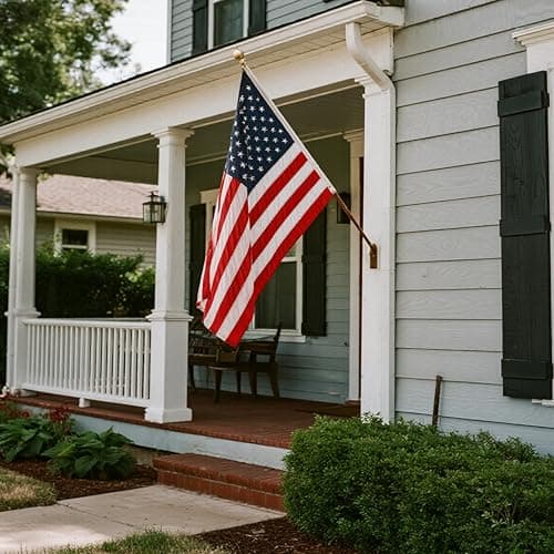 American flag 1x1.5 FT for Outside, Heavy Duty Polyester USA Flag Outdoor with Embroidered Stars, Sewn Stripes, US Flag with Brass Grommets for Indoor, Outdoor, All Weather view 6