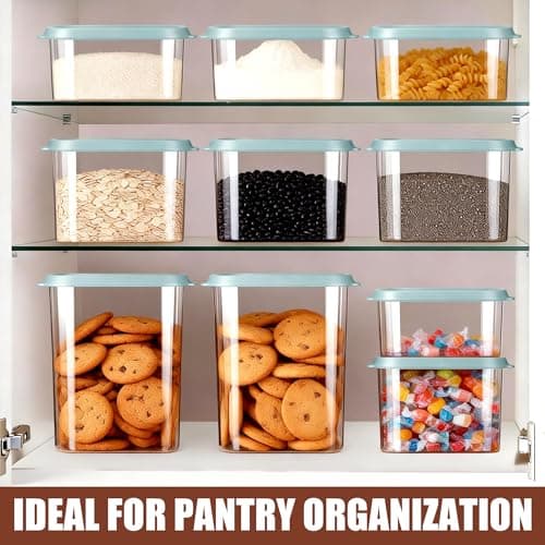 Tenrry Airtight Food Storage Containers 5-Piece Set, BPA-Free Plastic Kitchen Canisters with Secure Snap Lock Lids for Cereal, Pasta, Snacks, Flour & Pantry Organization view 2