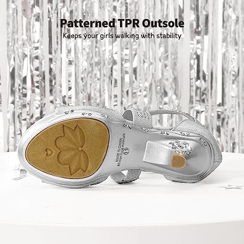 DREAM PAIRS Girls Sandals Low Heel Dress Pump Sandals view 5