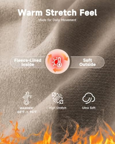 Thermal Underwear Set for Women Fleece Lined Winter Clothes Long Johns | Long Sleeve Top & Leggings Base Layer for Cold Weather, Moisture Wicking Lounge Set for Home, Work, Outdoor Activities view 2