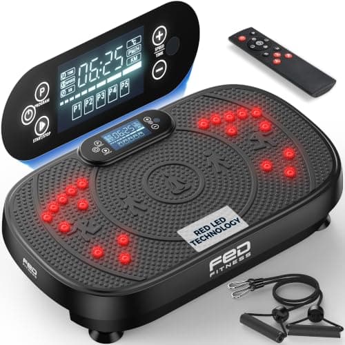 Vibration Plate Exercise Machine with Red Light, 120 Adjustable Speeds, Supports Up to 350 LBS, Comes with Resistance Bands for Home Full-Body Fitness — image 1