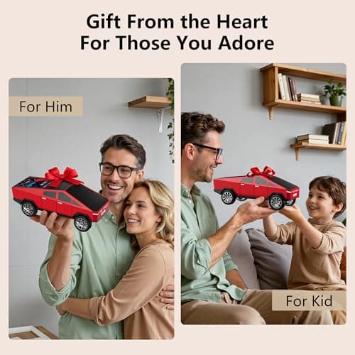 AONOX Cybertruck Bluetooth Speaker for Car, Mini Wireless Speaker with LED Lights, FM Radio, USB/TF Card, TWS Stereo, Desk Gaming Outdoor Use, Gift for Car Lovers view 6