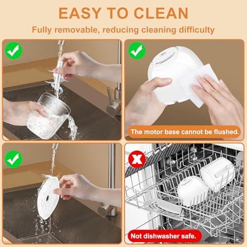 Electric Garlic Chopper, 1.8 Cup Mini Garlic Mincer Food Chopper Portable, Small Food Processor with USB Charging for Onion, Chili, Ginger, Veggie, Meat (450ML) view 7