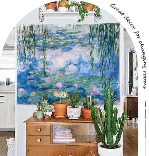 ARTCREATOR Monet Waterlily Wall Tapestry Green Floral Plant for Bedroom, Monet Wall Art Posters for Room Aesthetic, Small Nature Vintage Tapestry for Living Room Dorm (29" x 37")-02 view 4