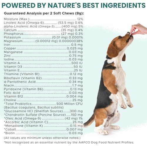 Dog Multivitamin Chewable - Chew + Heal 12-in-1, 60 Ct, All Breeds Dog Vitamins & Supplements for Hip & Joint, Skin, Coat, Immune Support with Glucosamine, Omega 3,6,9, Probiotics, Chicken Flavor view 3
