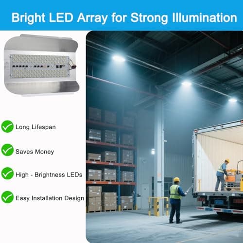 UPWATT 100W LED Flood Light, 6400LM 500W Equivalent Work Light for Warehouse, Construction Site, 6500K Daylight White view 4