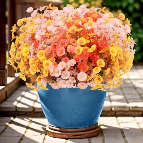 12 Bundles Fall  Artificial Morning Glory Flowers for Outdoors（Fall Mixed4） — image 1