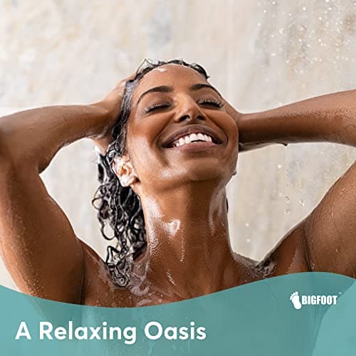 BigFoot Shower Curtain Liner – 72 x 72 PEVA Heavy Duty Shower Curtain with Rustproof Metal Grommet and 3 Magnetic Weights – Odor Free and Compatible with Standard Showers, Clear view 4