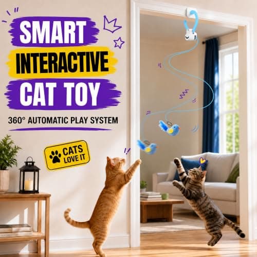Interactive Cat Toys for Indoor Cats, Clip-On Automatic Flying Bird view 6