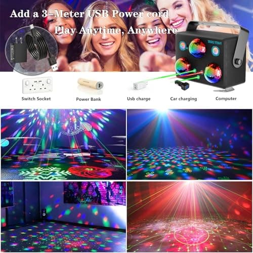 Disco Ball Party Lights,DJ Disco Lights Sound Activated LED Stage Strobe Light Star Ocean Projector with Remote Control for Home Decoration Parties Gift Club Bar Festival Christmas Birthday Wedding view 4