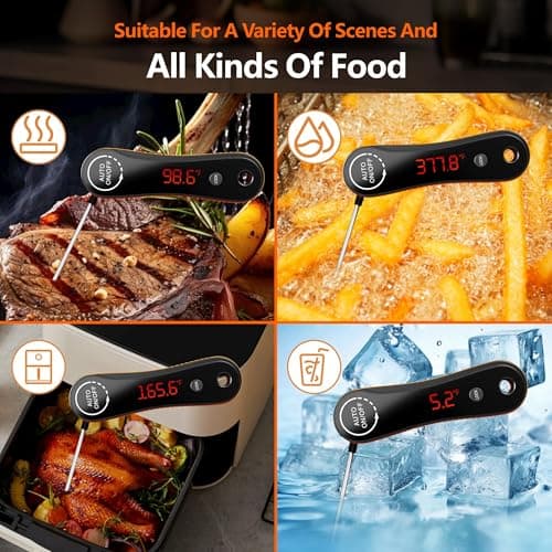 0.5 Sec Instant Read Meat Thermometer Digital, Digital Thermometer, Paysean Thermometer for Grilling, BBQ, Candy, Liquid, Beef, Gifts for Him Dad Men Birthday view 5