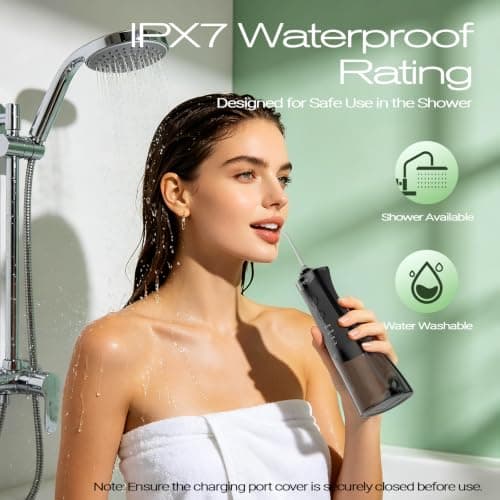 OasiSmile C2 Water Flossers for Teeth, Oral Irrigator with DIY Pressure | 350ML Larger Tank, 5 Jet Tips, 4 Modes, Cordless Electric Water Dental Pick for Braces, Sensitive Gums, IPX7 for Home Travel view 6