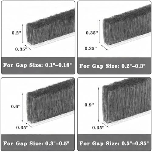 WEZKYLCG 40FT Weather Stripping Door Seal, Self-Adhesive Window Insulation for Winter, Door Frame Gap Filler Sealing Strip, Soundproofing, Dustproof (Gray, 0.35'' Wide X 0.35'' Thick) view 2