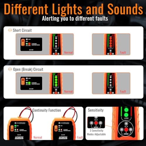 ATDIAG Automotive Wire Tracer, 6–42V DC Open & Short Circuit Tester with Fuse, Circuit Tracer/Fault Probe Tester/Electrical Tester for Cars, Trucks, Motorcycles view 4